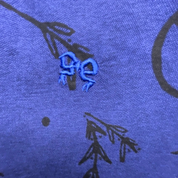 Soulland Button Shirt Baseball Theme Mens Size Large Blue Black Modern Designer - Picture 6 of 10